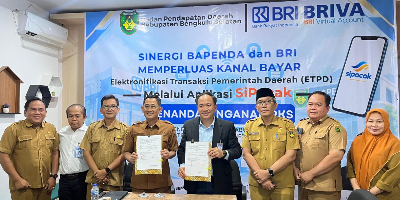 BRI Branch Office Manna Gandeng Bapenda Bengkulu Selatan Perluas Kanal Pembayaran PBB-P2 hingga Desa